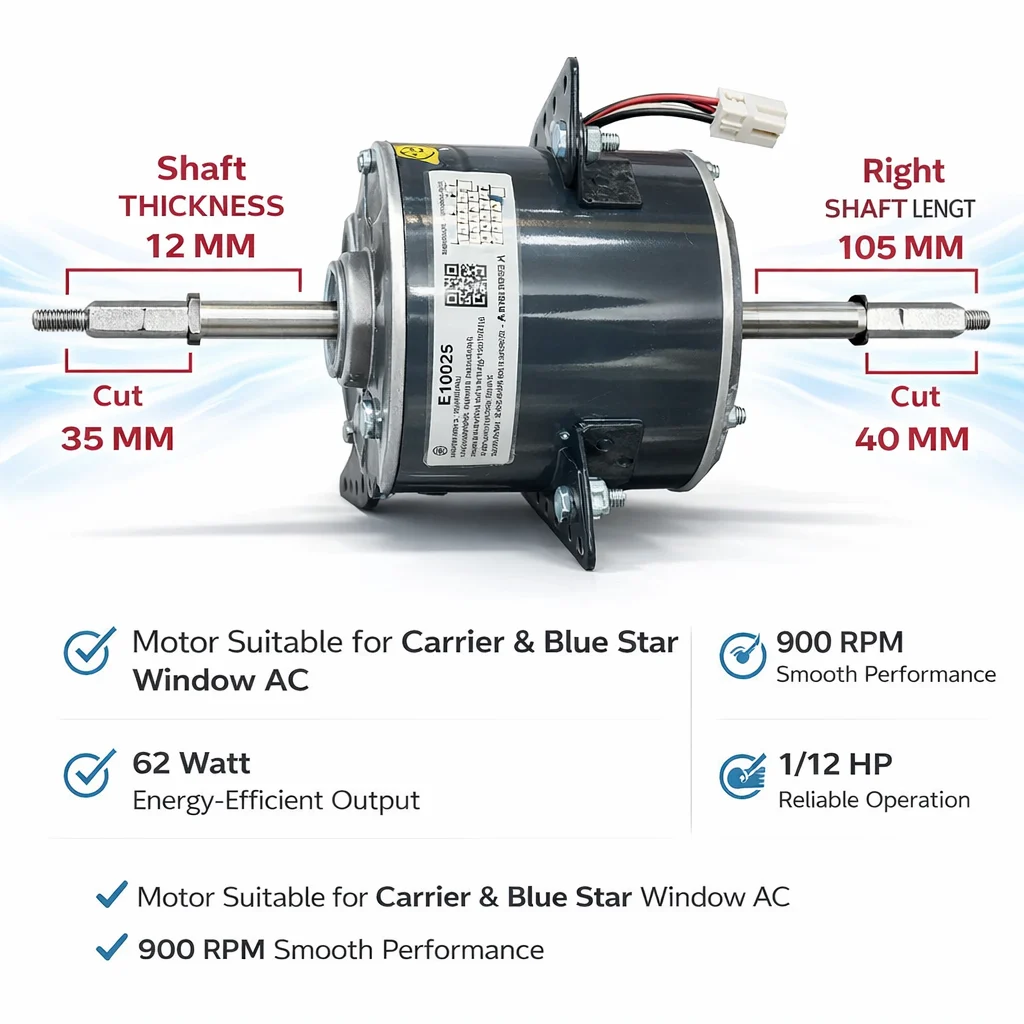 Carrier & Blue Star PICL Window AC Fan Motor p
