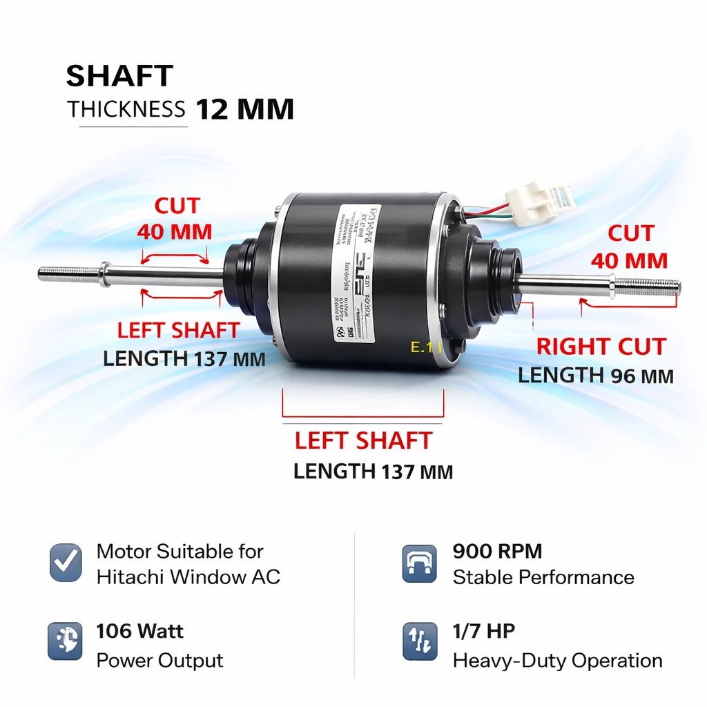 Hitachi PICL Window AC Fan Motor